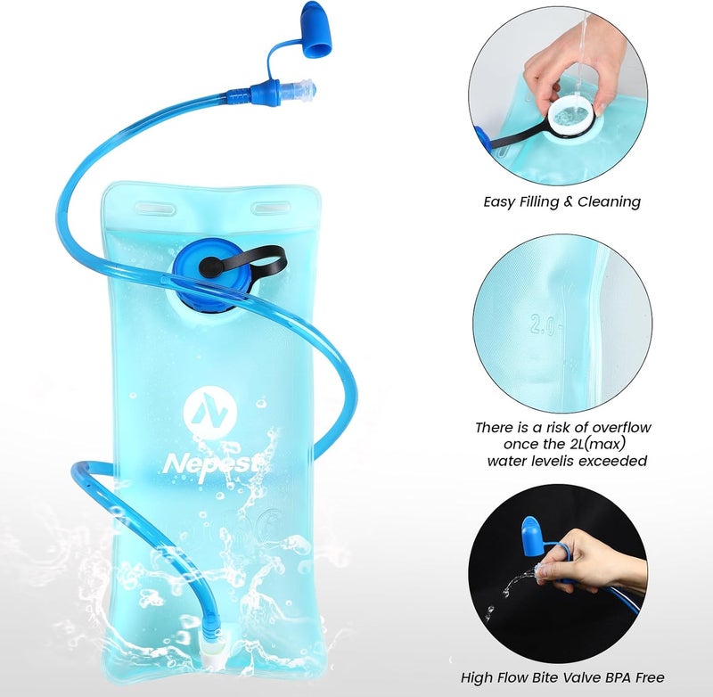 Nepest Hydration Pack Backpack for Women & Men, Lightweight Water Backpack with 2L Water Bladder for Hiking Cycling Running Biking - Image 5